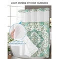 thumbnail image 6 of No Hook Shower Curtain with Snap-in Liner, Turquoise Boho Waterproof Fabric Bathroom Curtains, Vintage Abstract Art Floral Ethnic Tribe Bath Curtains & Mesh Top Window 60"x72", 6 of 9