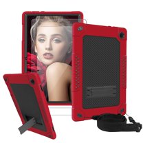 FIEWESEY for Walmart Onn 11.6 Pro Tablet Case,Heavy-Duty Drop-Proof Shock-Resistant Kids Friendly Rugged Cover for Walmart Onn 11.6 Pro Tablet(Model:100043279) Screen Protector (Red/Black,2 Pcs)