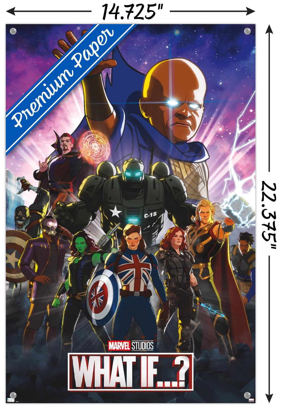 Marvel What If? - Group Wall Poster with Pushpins, 14.725" x 22.375"