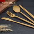 thumbnail image 3 of Cubiertos de paja de trigo, 2 juegos de vajilla portátil con caja de almacenamiento extraíble, para Picnics, juego de cubiertos de viaje de uso diario, 3 of 5