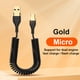 thumbnail image 4 of Cable de carga retráctil teléfono móvil cargador cable teléfono inteligente viaje reemplazable cobre plástico plástico cable oficina hotel 3a tipo 2 oro negro Methold EL014475-03, 4 of 7