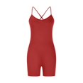 thumbnail image 7 of MVRLSH Shapewear Tummy Control Sleeveless V Back Backless Stretchy Workout Yoga One Piece Jumpsuit Body Shaper Shorts for Women Red - XL, 7 of 7