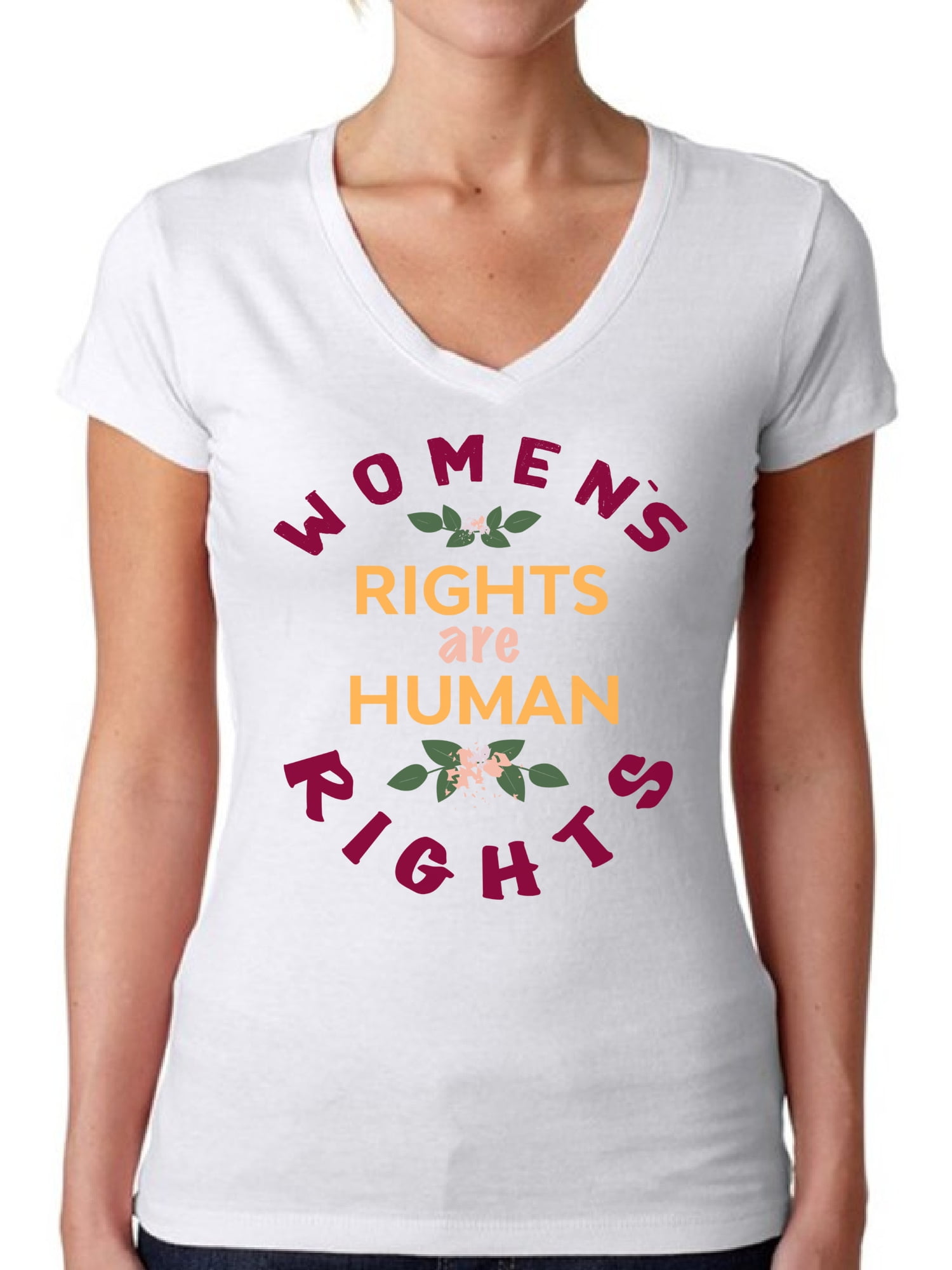 Awkward Styles Women's Rights are Human Rights Tshirt Feminist Vneck