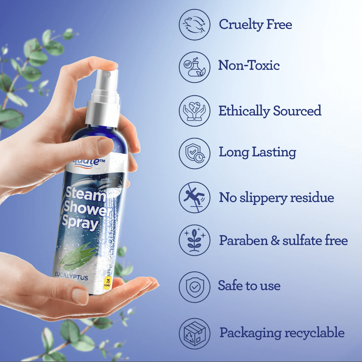 Equate Steam Shower Vapor Liquid Spray for Sinus Decongestant, Eucalyptus, 2 fl oz