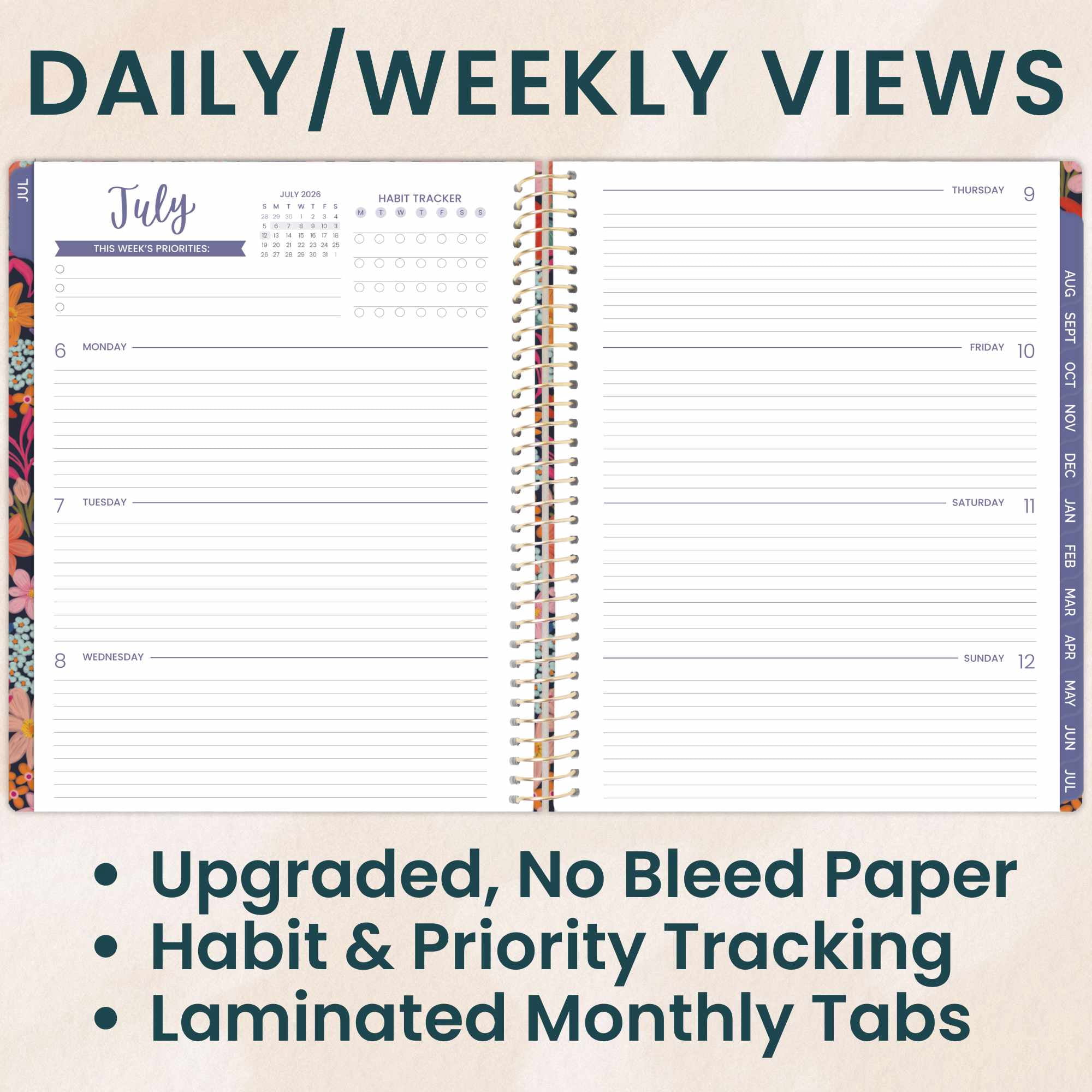 bloom daily planners 2026-2027 Academic Planner, 13 Month Monthly & Weekly, 8.5" x 11" Soft Cover, Stickers Included, Floral Fiesta