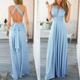 thumbnail image 4 of Summer Sun Dresses for Womens 2026 Plus Size Fashion Solid Color Multi Wearing Multi Rope Backless Bandage Dress Long Skirt Dress, 4 of 9