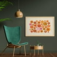 thumbnail image 2 of 1970s Wall Art with Frame, Vintage Style Blossoming Flowers on Beige Background Hand Drawn Graphic, Printed Fabric Poster for Bathroom Living Room, 35" x 23", Beige Orange Pale Pink, by Ambesonne, 2 of 2