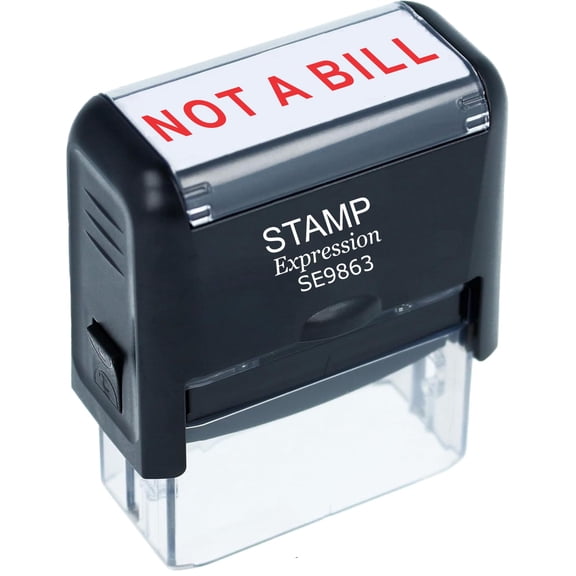 StampExpression - NOT A Bill Office Self Inking Rubber Stamp - Red Ink (W-5567)