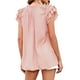 thumbnail image 2 of SAYOO , camisetas de manga con volantes para mujer, camisetas informales de vendaje sueltas de verano de Color sólido, blusa, ropa de calle SAYOO  Moda, 2 of 3