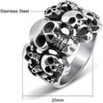 thumbnail image 2 of HSHDLDF Stainless Steel Gothic Skull Vintage Antique Style Biker Cocktail Party Ring, 2 of 4