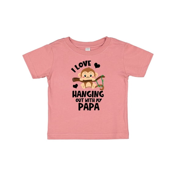 Inktastic Monkey I Love Hanging out with My Papa Boys or Girls Baby T-Shirt