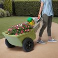 Wheelbarrow with Garden Tool Storage Tray, HeavyDuty Plastic