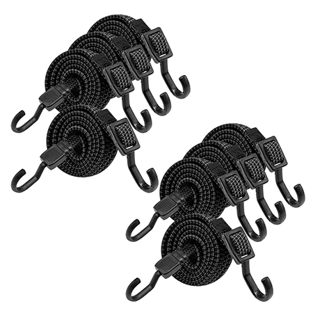Bungee with Hooks 8Pcs Expanders Hooks 100cm Adjustable Elastic Strap for Bicycle Carriers Motorcycles