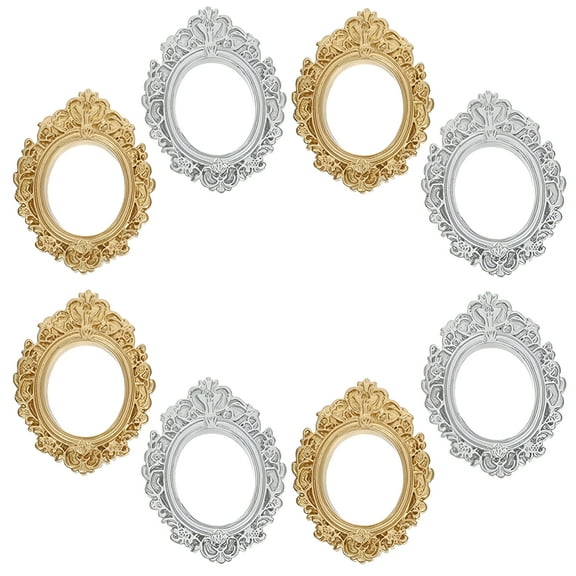 LAMIRO 8 Pcs Photo Frame Family Picture Bulk Frames for Display Small Resin Crafts Vintage Decor Antique