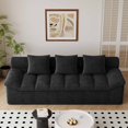 thumbnail image 2 of Muumblus 71" Corduroy Boneless Sofa, Removable Cushions, Modern Upholstered Deep Seat Sofa for Apt., Black, 2 of 5