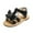 Black, variant on IROINNID Girl's Summer Sandal Non-Slip Princess Beach Shoes Press Buckle Sandals, Size 18M-8Y