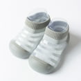 thumbnail image 2 of Kids Socks, Kids Toddler Boys Girls Summer Striped Breathable Soft Sole Rubber Shoes Socks Slipper Anklet 5-36 Months, Baby Non Grip Ankle Socks(Grey,12-18 Months), 2 of 6