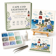 thumbnail image 2 of Timeless American Destinations Sea Glass Art Kit, 1 Selected Design DIY Mosaic Craft Set with Colorful Glass Stones, Coastal City Art Project for Adults, 6 Styles Available, 2 of 6