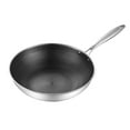 thumbnail image 2 of 3 Layer Stainless Steel Wok  Stainless Steel Wok Kitchen Supplies Stainless Steel Wok Pan Double Sided  3 Layer Prevent Sticking Easy Cleaning Wok For Kitchen, 2 of 5