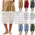 thumbnail image 3 of Zulora Women's High Waisted Wide Leg Capri Pants Stretchy Elastic Waist Pleated Cropped Trousers Loose Casual Summer Pants, 3 of 8
