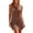 Brown, variant on Women's Rainbow Stripe Crochet Swim Cover Up, V Neck Sleeveless Knit Dress, Casual Openwork Bikini Cover