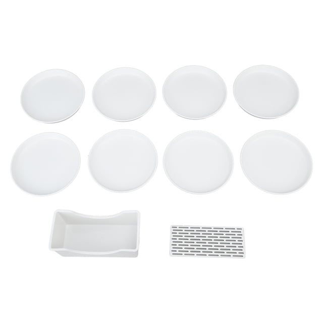 Juego de 8 platos redondos para escupir huesos, para aperitivos, pequeños, para mesa, con cesta de drenaje.