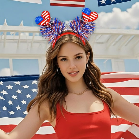 Avdolw Independence Day Colour Stripe Flag Hair Bands - Party Decorations Headbands (Plastic, Multicolor)