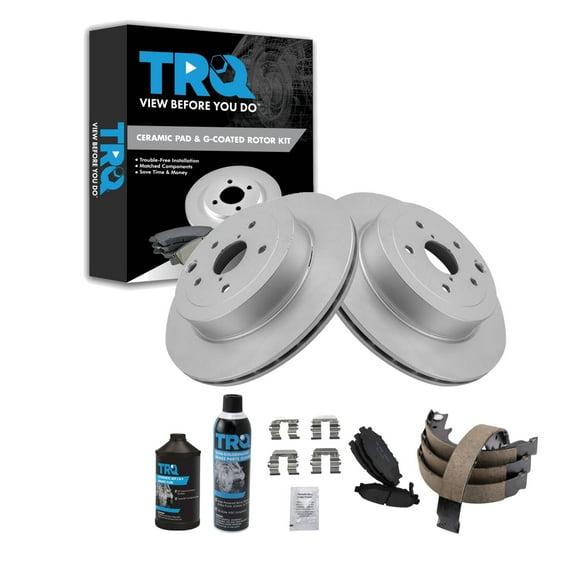 TRQ Rear Brake Pad & Rotor Kit BKA34966 Fits Select 2008-2013 Subaru Impreza