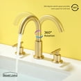 thumbnail image 4 of Boyel Living 8 in Bathroom Sink Faucet,3 Hole Widespread 2-Handle Mid-Arc Bath Faucet Basin Faucet with Valve and cUPC Water Supply Lines in Brushed Gold, 4 of 10