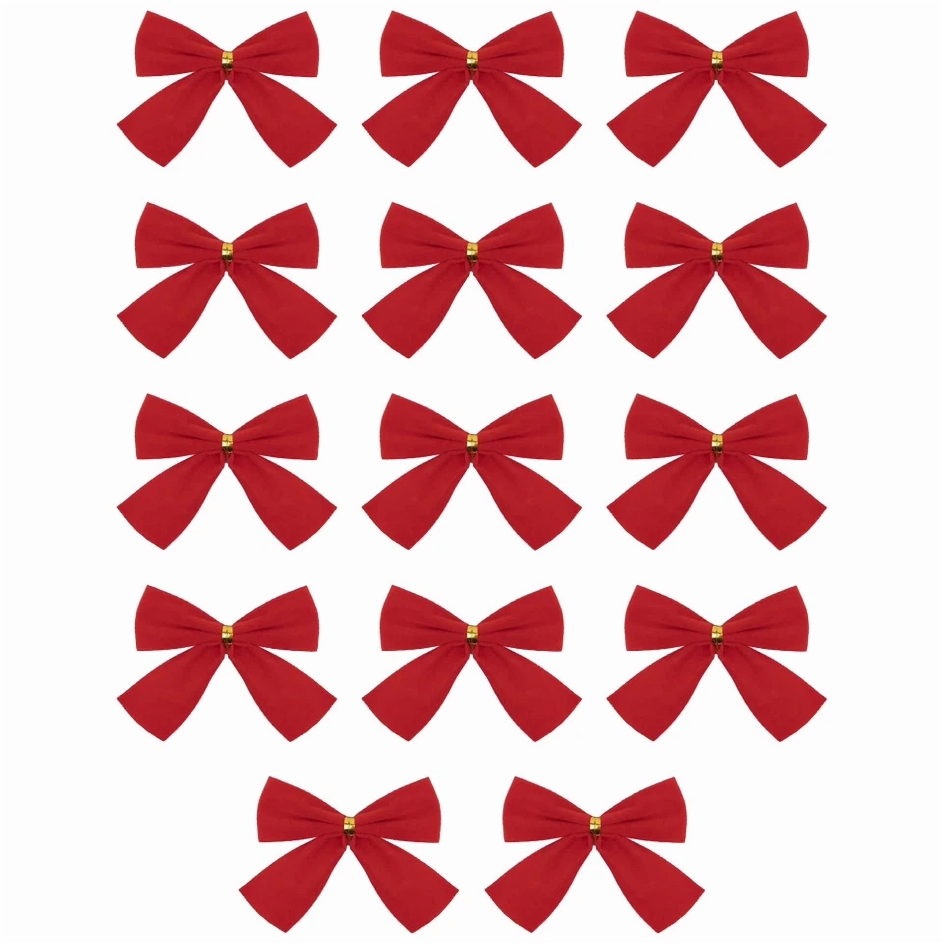 Northlight Pack Of 14 Red Mini Velveteen Christmas Bow Decorations 2.5