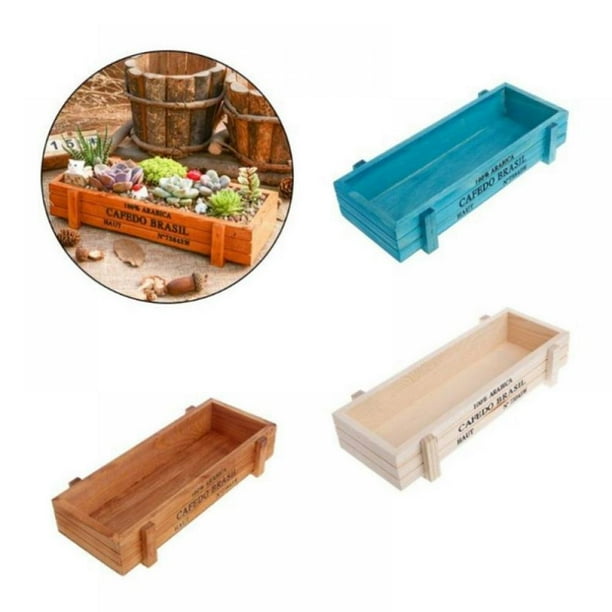 Kernelly Wood Rectangle Planter Box Wooden Garden Planter Vintage