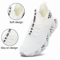 thumbnail image 4 of ZUTY Men's Fashion Sneakers Breathable Mesh Running Shoes Blade Non Slip Soft Sole Casual Athletic Walking Shoes White 10, 4 of 6