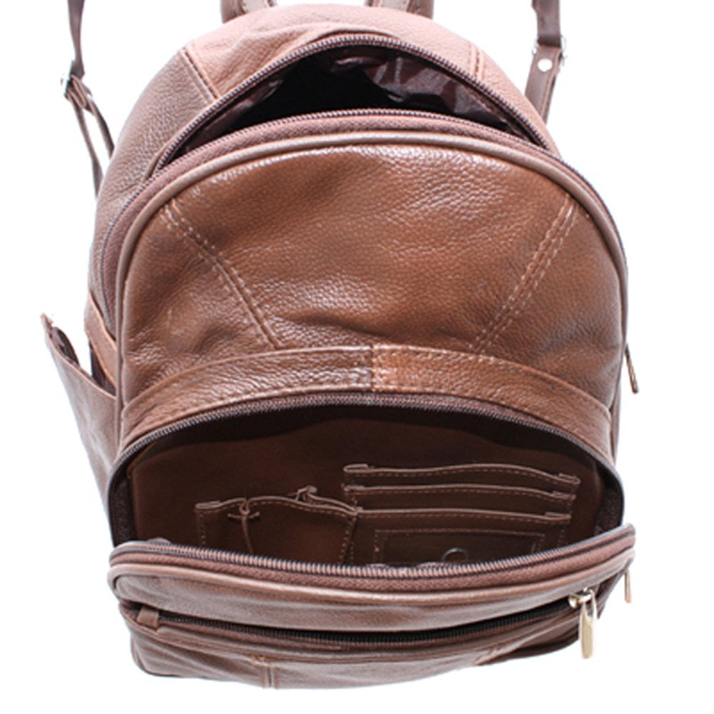 Leather Backpack Purse Mid Size & Convertible into single strap sling Bag or Backpack wearing Multiple Organizer Pockets
