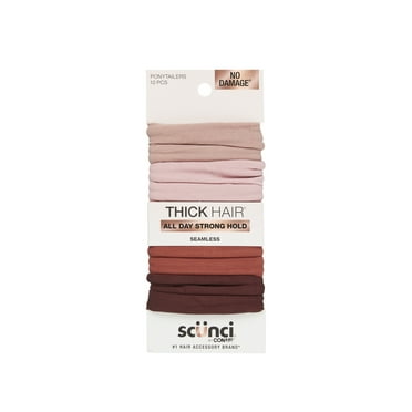 Scunci No Damage Hosiery Ponytail Hair Ties, Multicolor, 10 Count
