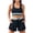 #191-Dark Gray, variant on Women's Sporty 2-Piece Swimsuit Set - Color Block Bikini Top with Back Zipper & Padded, Double-Layer Pocket Shorts for Beach, Pool & Active Vacation