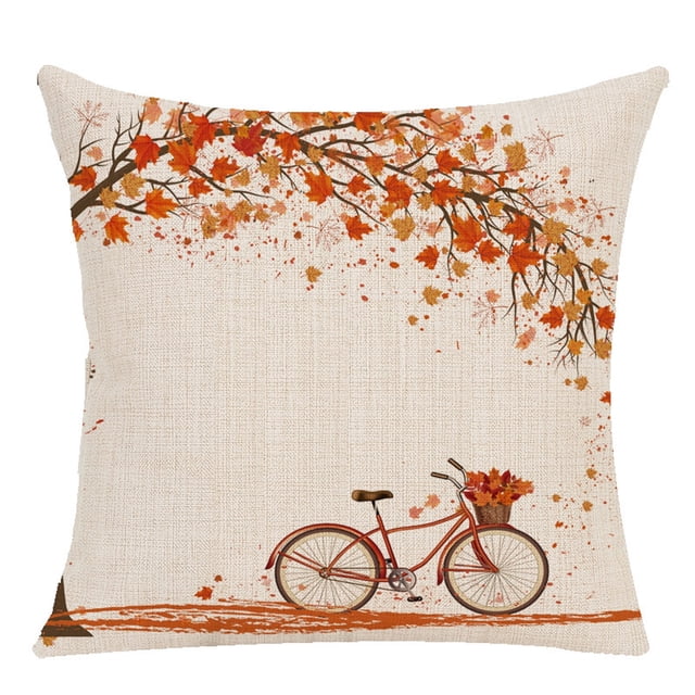La nueva funda de almohada Funda de cojín Bicicleta Hojas de arce rojas Funda de almohada Wmkox8yii HFSH3583