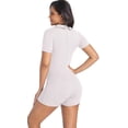 thumbnail image 5 of MINTREUS Women Rompers Short Sleeve V Neck Summer Casual Stretch Overalls Shorts Jumpsuit, 5 of 10