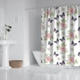 thumbnail image 2 of Pioneer Flower Floral Print Pattern Shower Curtain 84"x72", Bathroom Decorative Shower Curtain Set with 12 Hooks, Waterproof Washable, 2 of 6