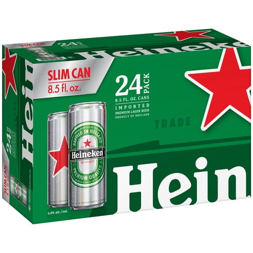 Heineken Original Lager Beer, 24Pack Slim 8.5 Oz. Cans