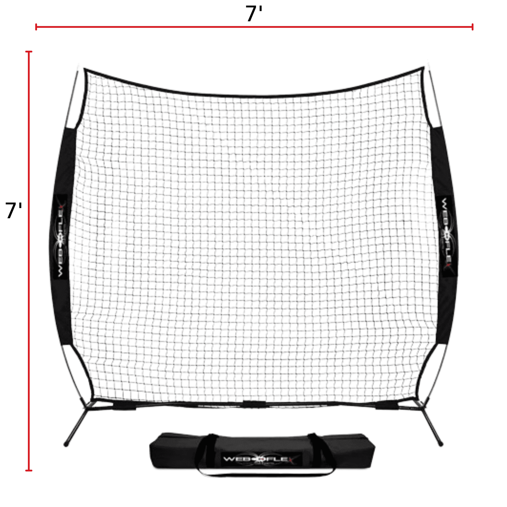 Web Flex Spider Series 7' x 7' Field Screen for Baseball & Softball, Lightweight Portable Batting Practice Net