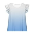 thumbnail image 3 of Juslio Girl Shirts Ruffle Short Sleeve Kids Clothing Fashion Tops Casual 3-15Years, 3 of 8