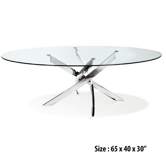Canadian Genesis Oval Dining Table Chrome 65