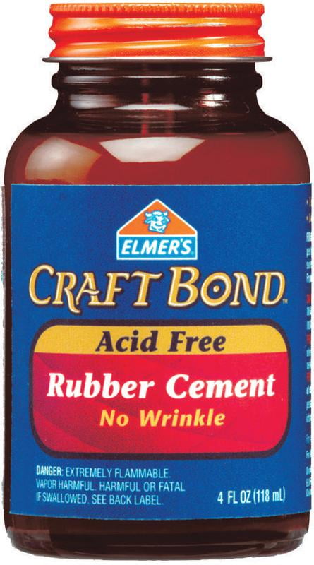 Elmer's Craft Bond Rubber Cement, 4 Ounce Jar, Clear