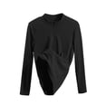 thumbnail image 2 of Liquidation sous 5!Sevevn Chemise Décontractée Mode Femme Col Rond Construction Interne Couleur Unie Manches Longues Été Liquidation Noir TTG, 2 of 7