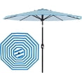 thumbnail image 3 of Parasol de Patio Extérieur de 10 Pi avec 8 Nervures Robustes, Protection UV et Parasol de Marché Imperméable avec Manivelle et Inclinaison à Bouton-Poussoir pour Piscine, Terrasse, Cour et Jardin, 3 of 6
