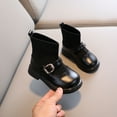 thumbnail image 5 of IROINNID Toddler Girls Boots Girls Cute British Style Non-slip Casual PU Leather Buckle Boots, Size 2-8Y, 5 of 6