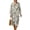 Beige and Black - Floral, variant on DISNIMO Womens Summer Dresses Leaf Print Linen Style Casual Loose Maxi Dress V Neck Loose Dresses Fashion 3/4 Sleeve Dress for Women, S