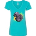 thumbnail image 3 of Inktastic Colorful Lurking Gator Women's V-Neck T-Shirt, 3 of 5