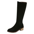 thumbnail image 5 of Rokment Womens Knee High Boots with Side Zipper Fall Winter Fashion Suede Pointed Toe Chunky Low Heel Mid Calf Dress Tall Boots for Ladies Black Size 6.5, 5 of 6