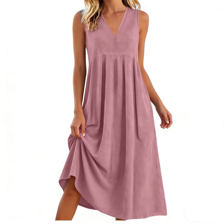 modern cotton dresses Cotton Midi Relaxed Fit Dress L